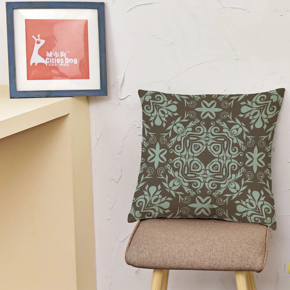 2021 горячая Распродажа Винтаж геометрический цветок решетки из хлопка и льна