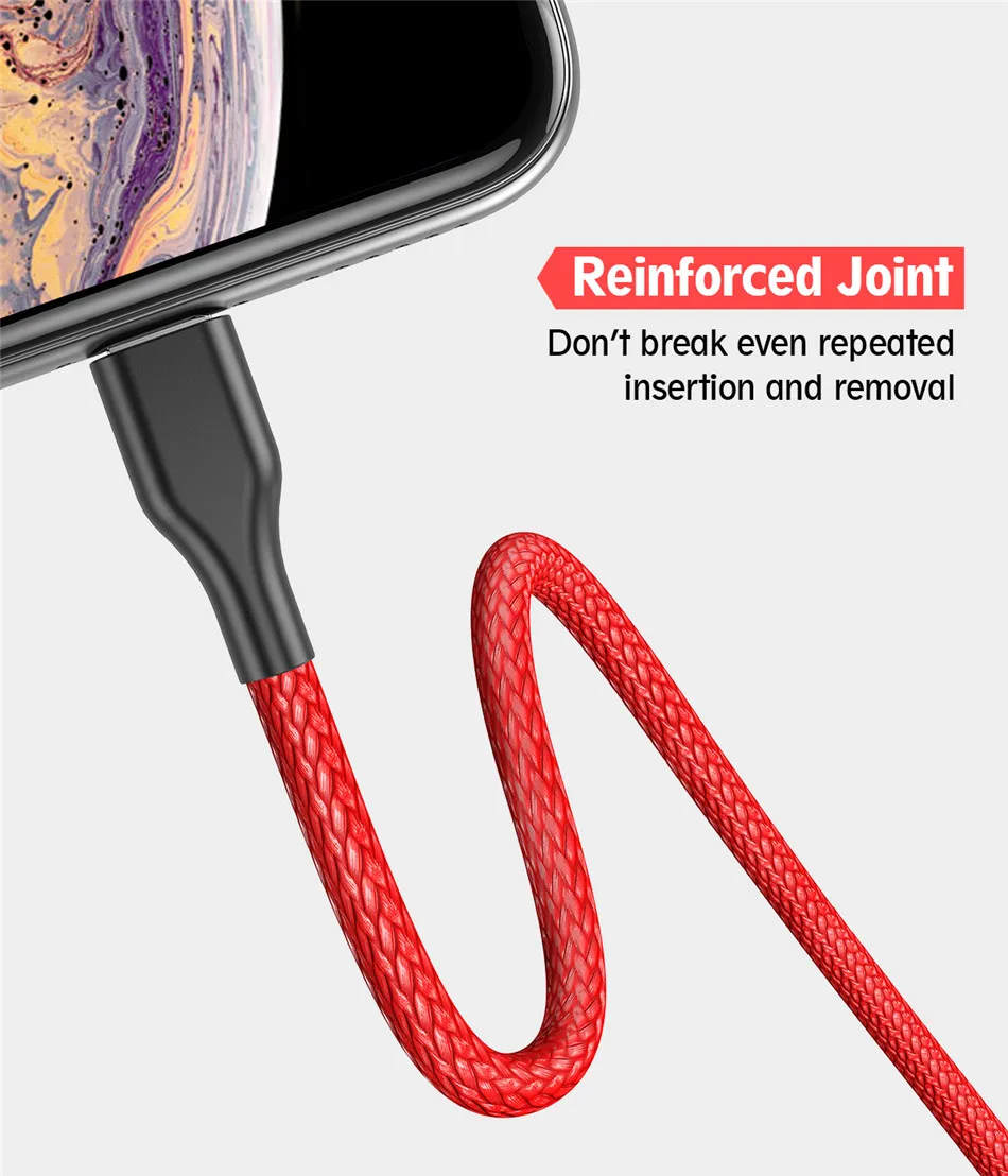 ROCK USB кабель для iphone type-C кабель Micro USB кабель для samsung Xiaomi LG кабель для быстрой зарядки для iphone X 8 7 Microusb Usb-C