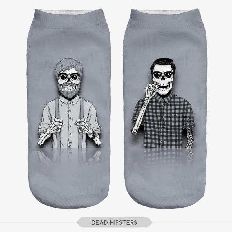 Забавные носки черные белые хипстерские повседневные хлопковые до щиколотки с 3D