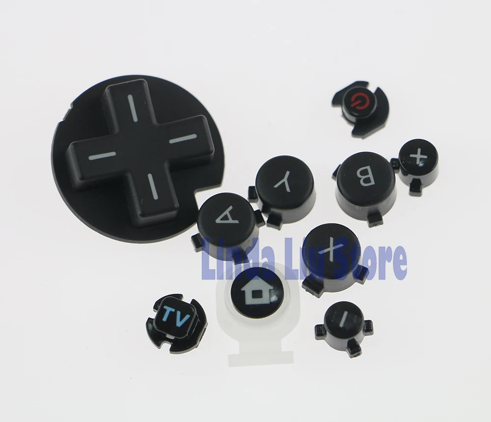 Chengdianwan Полная кнопка черная пластиковая питания домашняя ABXY D-Pad Замена для Wii U WIIU