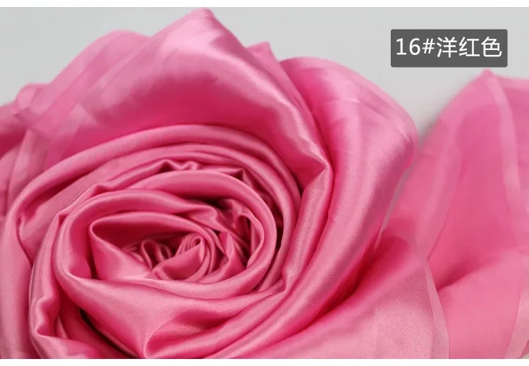 16 Magenta 19 мм чистая шелковая атласная ткань 114 см 44 дюйма Ширина Серебристый цвет 81 gsm для платья рубашки синий черный 1 м для тестирования образцов - Цвет: 16 Magenta