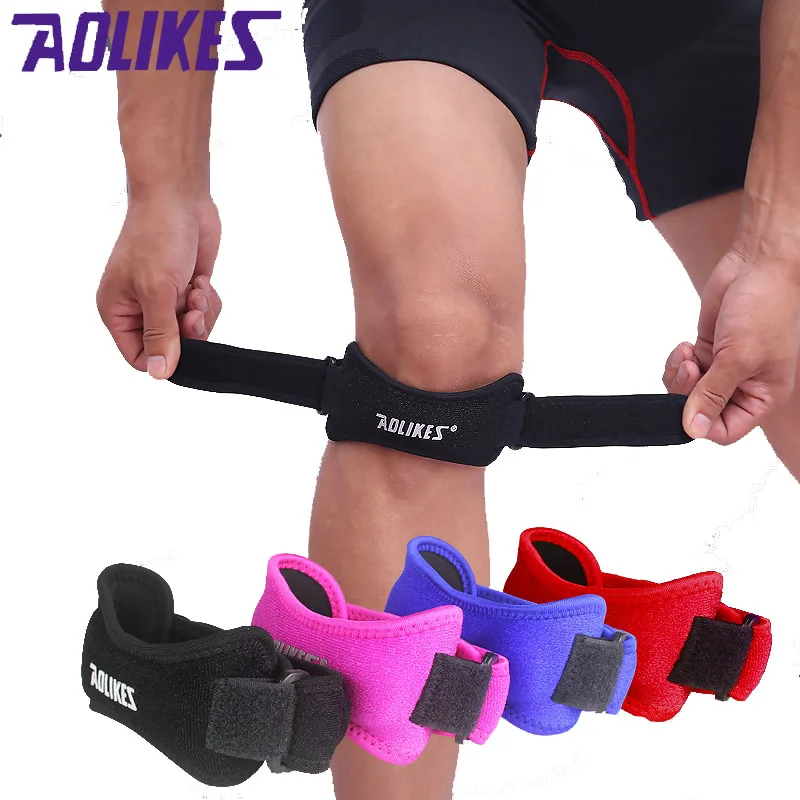 

Регулируемый коленный бандаж AOLIKES, 1 шт., спортивный черный