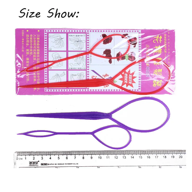 2Pcs Ponytail Creator Plastic Loop Styling Tools Tail Clip Hair Braid Maker Tool Fashion Salon Tie Set |
