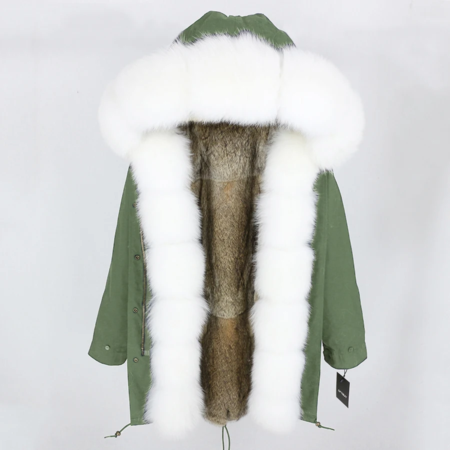 29 OFTBUY, зимняя женская куртка, длинная парка, Воротник из натурального Лисьего меха, капюшон, подкладка из натурального кроличьего меха, Толстая теплая парка, уличная Роскошная - Цвет: 29