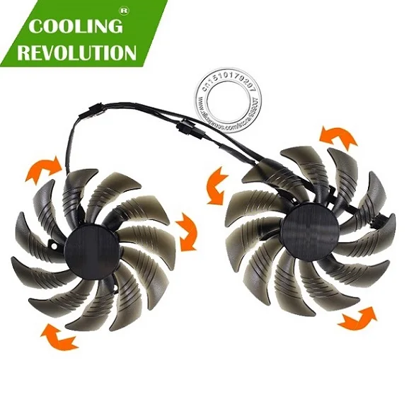 88 мм PLD09210S12HH T129215SU Видеокарта Вентилятор Cooler для GIGABYTE GTX 1050 1060 1070 Ti GV-RX570 580 AORUS RX 470 480 R9 380X вентилятор - Цвет лезвия: SET FAN