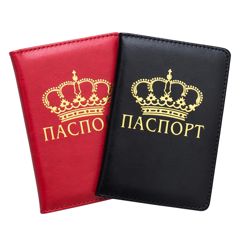Обложка для паспорта с надписью Crown мужчин и женщин|Держатели карт пропусков| |