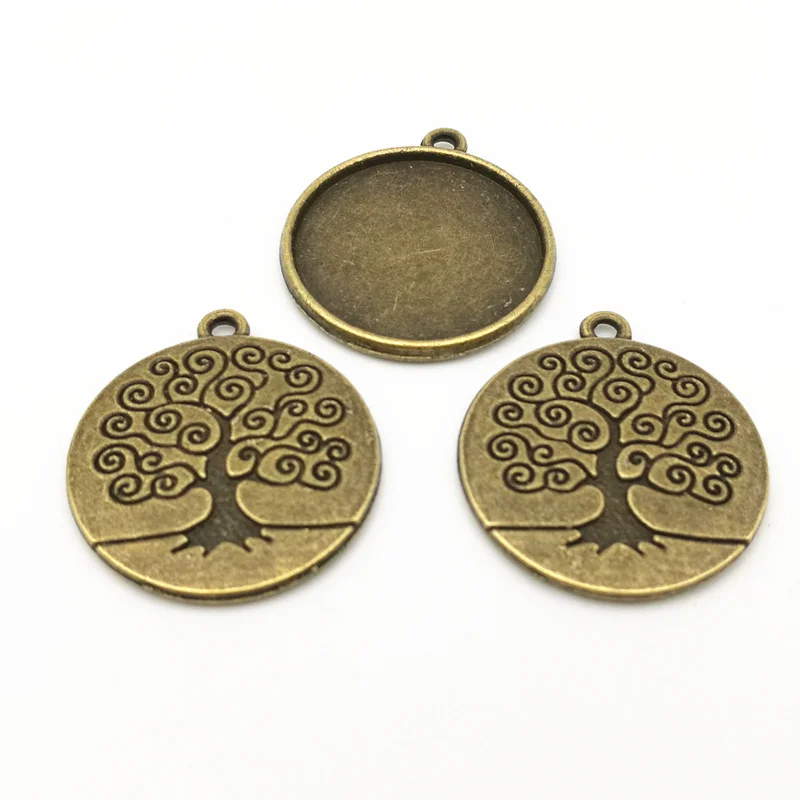 

40pcs/lot) 20x23mm Inner size:20MM Metal/Alloy Antique Bronze Tree Blank Pendant Cameo cabochon Base settings Jewelry Accessory