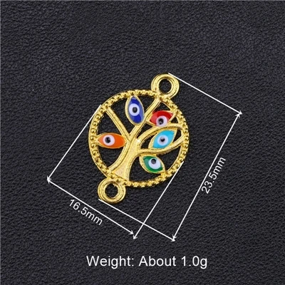 Gold Juya DIY Золото/Серебро компоненты ювелирных изделий Эмаль сглаза шарм Разъемы Аксессуары для ручной работы греческий глаз ювелирных изделий - Цвет: Gold