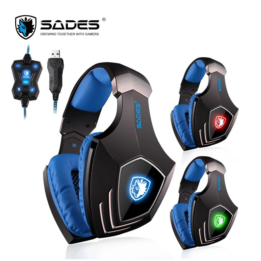 SADES A60 7 1 Surround Sound Gaming Headset USB наушники вибрации бас|sades a60 7.1|sades a607.1 surround sound |