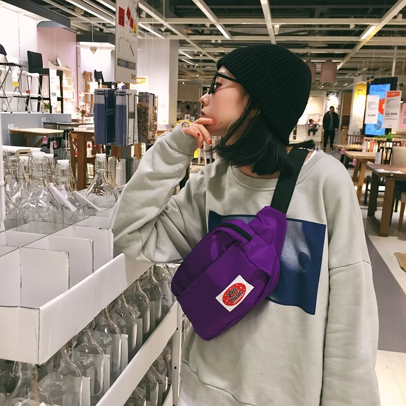 Женская фиолетовая поясная сумка BANGE забавные нагрудные сумки для женщин