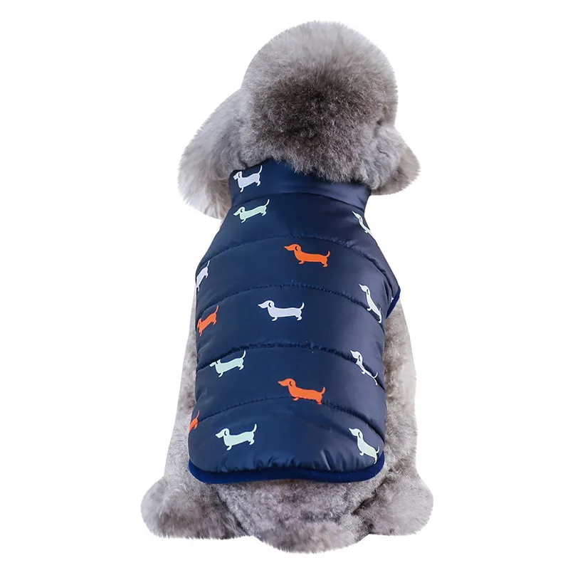 Теплое пальто для собак с принтом Dashchund зимняя одежда для домашних животных куртка для маленьких собак Одежда для щенков 80926