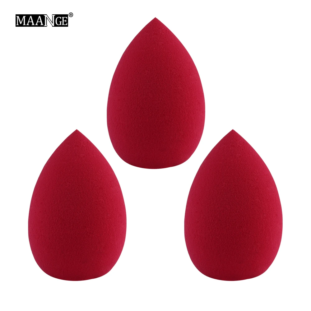 3pcs-Red MAANGE 1/2/3/4 шт макияж Губка Pro тональный крем косметический слойка порошка гладкая мягкая косметический спонж для макияжа, Красота Инструменты подарки - Цвет: 3pcs-Red