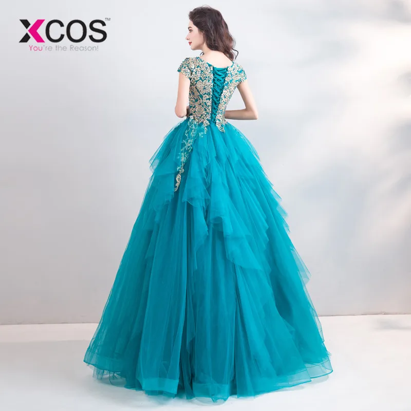 XCOS новый охотник зеленый Пышные Кружева Мать невесты платья 2019 аппликации жениха
