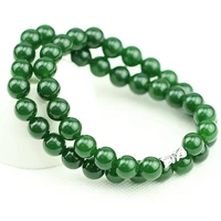 bead necklace spinach green male beads 10mm necklace chain