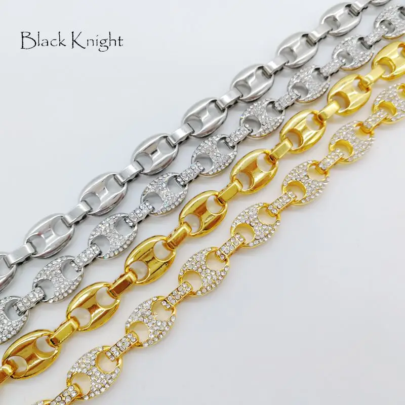 Мужское ожерелье Black Knight модное хип-хоп полностью покрытое Стразы мужское с
