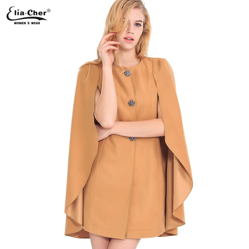 Новые осенние Для женщин шерсть eliacher бренд Chic Мода Тонкий Шерстяное пальто плюс