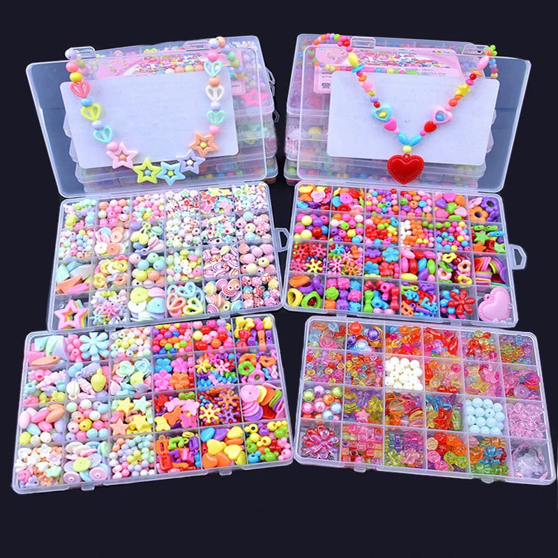 

Набор детских бусин для самостоятельного изготовления браслетов, ожерелий, украшений, развивающие игрушки для девочек, perles pour enfant