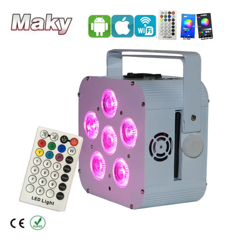 10 X LOT Led uplighter 6x18w RGBWA UV 6IN1 led cube light battery operated par can wireless dmx dj lighting | Лампы и освещение