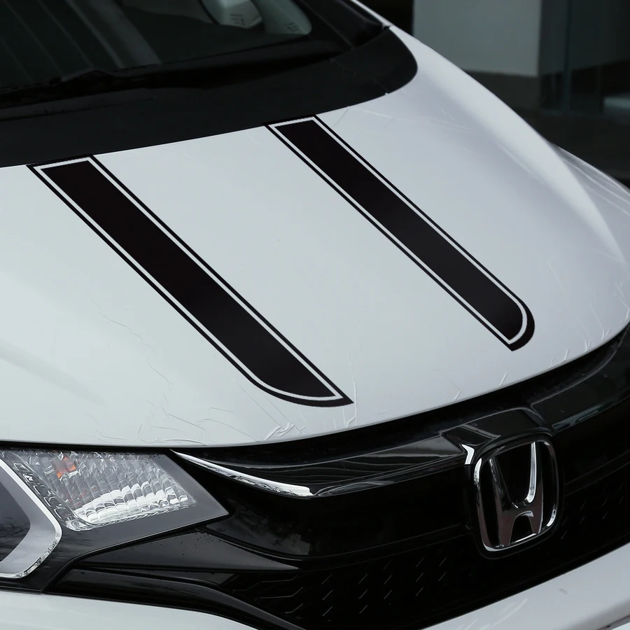 Наклейка для автомобиля 2 шт. капюшон крутой гоночный Полоска стильный