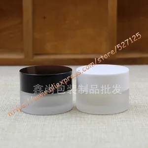 5g прозрачныйпрозрачный матовый стекляные баночки для крема с белыйчерная пластиковая крышка, 5 мл КосметическаяКрем для кожи вокруг глазMiniобразец контейнер для крема