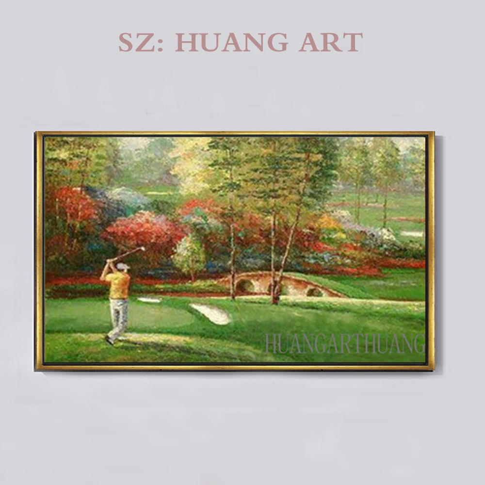 

Modern Beautiful Golf Course On Canvas Landscape oil Painting Wall Art Artwork Sun Photo To Home Office Photo Decor golf cours