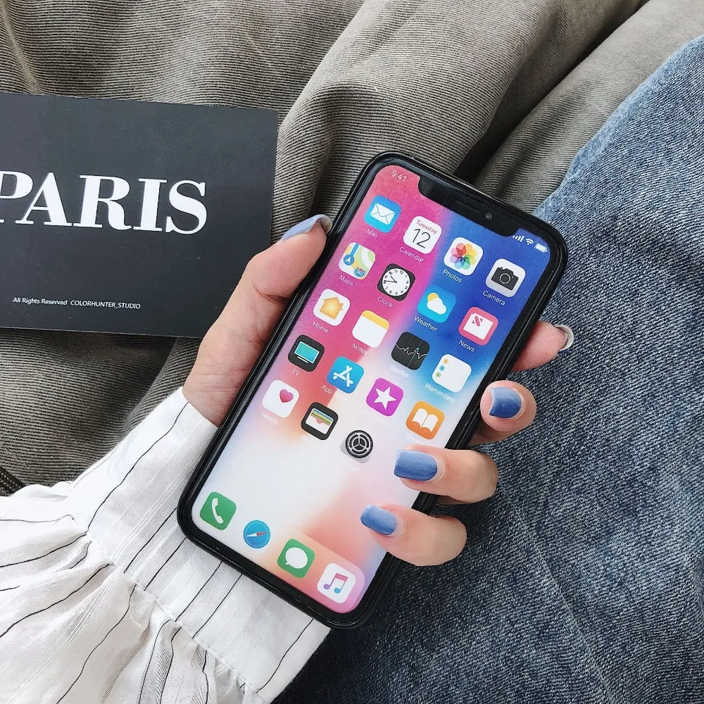 Чехол для iPhone XS Max задняя крышка из закаленного стекла 9 H устойчивый к царапинам