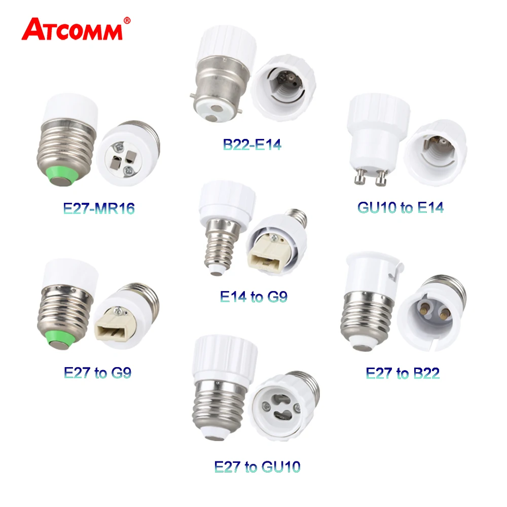 

E27 E14 B22 LED Lamp Converter Holder to E12 E17 GU10 G9 LED Light Base Socket E27 to 2 E27 Splitter Whole Category Choices