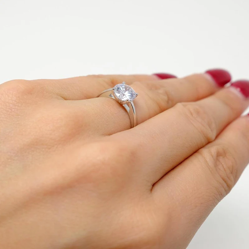 

Wholesale 925 Sterling Silver THE ONE AND ONLY 4 Prong Sparkling Single Stone Solitaire 2ct Zirconia Forever Wedding Ring
