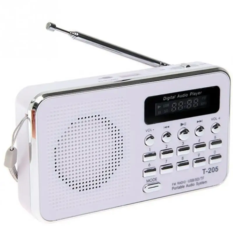 Новейший портативный T205 fm радио mp3 плеер мини музыкальный динамик
