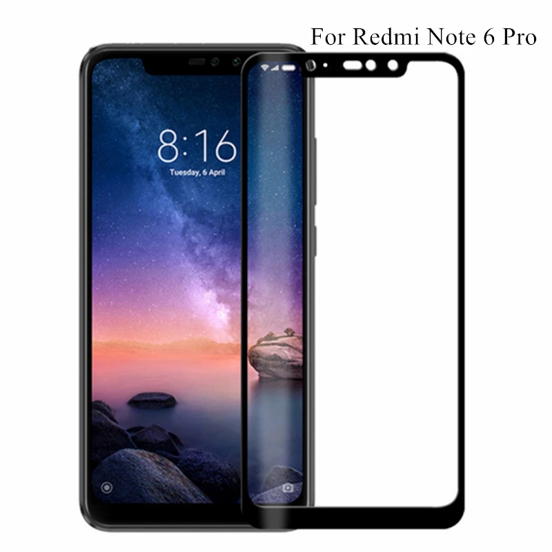 Полное покрытие клеем стекло для Xiaomi Redmi Note 6 Pro Защитная пленка экрана | Мобильные