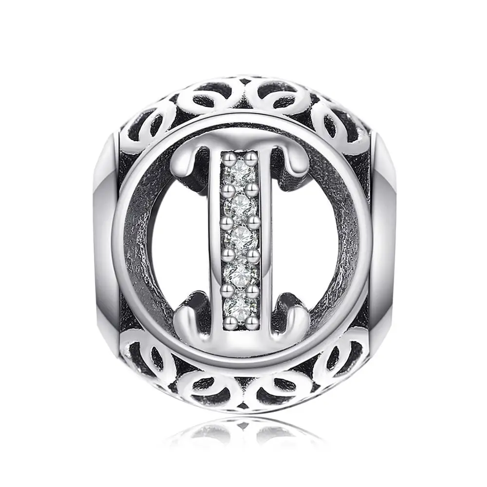 JewelryPalace Мода Письмо A-Z кубического циркония Aucthentic 925 пробы серебряный шарм для изготовления браслет DIY ювелирных подарок