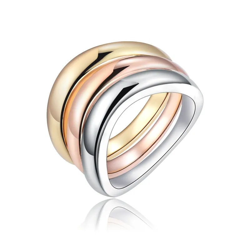 3 шт. обручальные кольца с фианитами цвета розового золота|engagement wedding ring|wedding