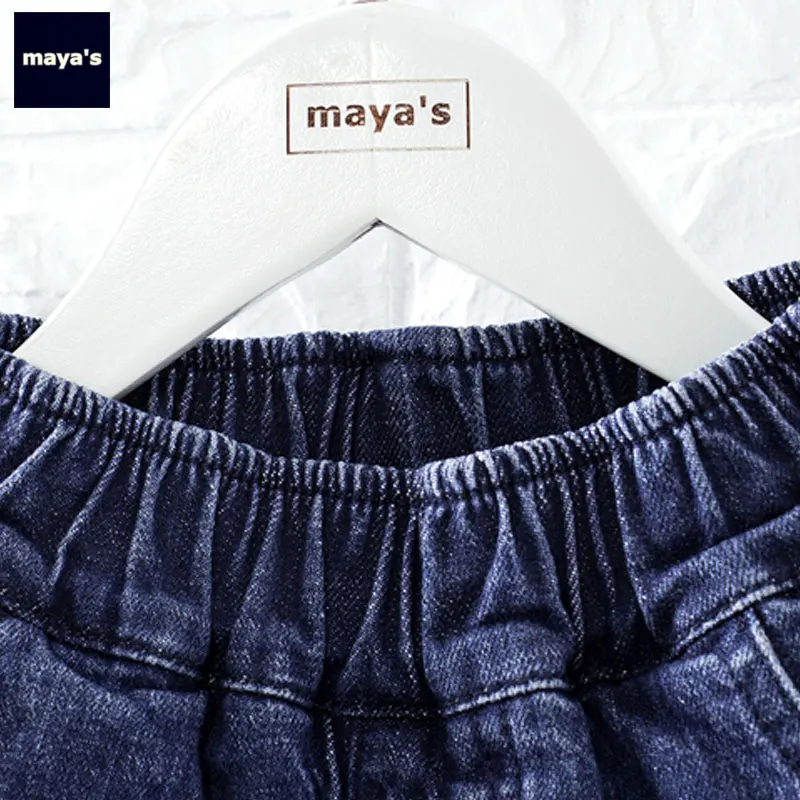 Mayas/хлопковые мягкие джинсовые зимние теплые штаны для мальчиков эластичные