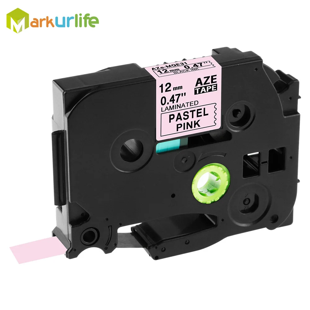 1 шт. TZe231 Совместимость с Brother P-touch маркировочная лента для принтера Tze-231 Tz-231 12 мм черный на белом TZ TZe 231 ламинированные ленты - Цвет: Pastel Pink