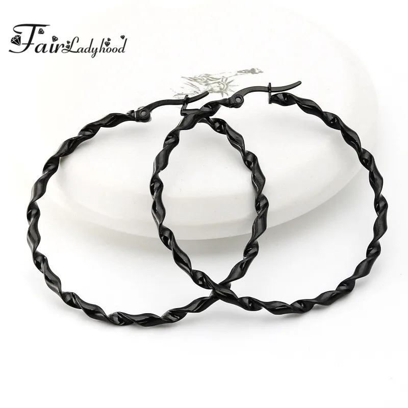 Женские серьги из нержавеющей стали кольца с овальным покрытием ювелирные