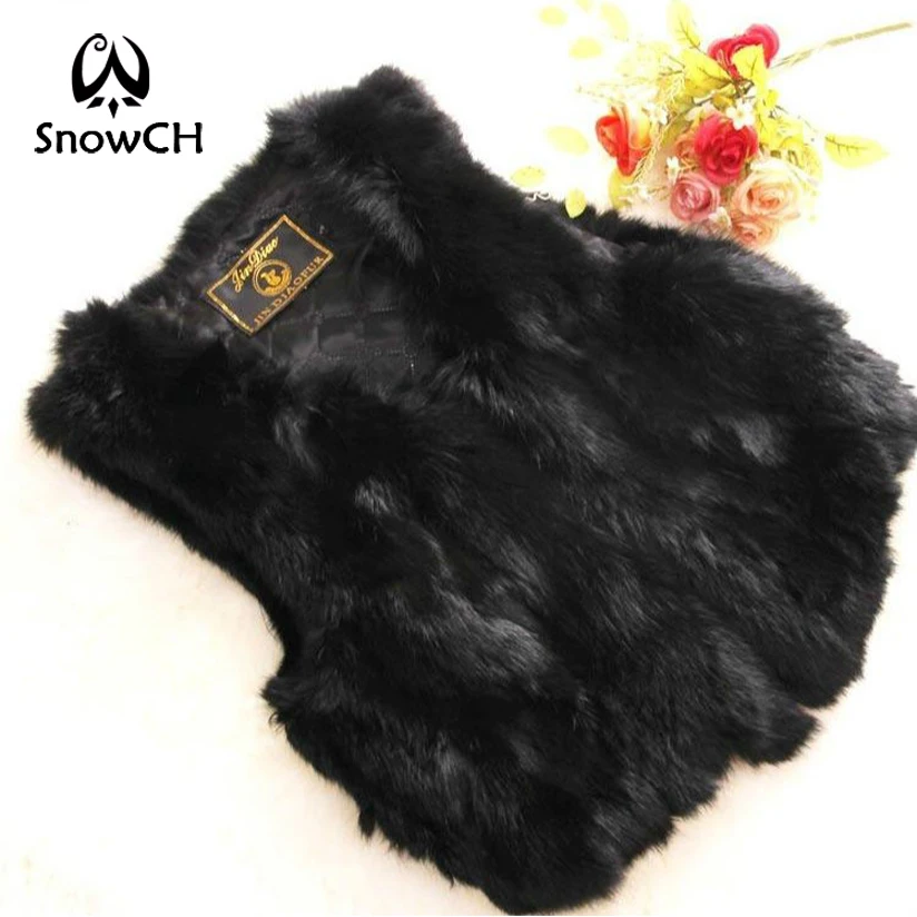 Новинка 2017 натуральная кроличий мех жилет женская короткая пальто с мехом зимний