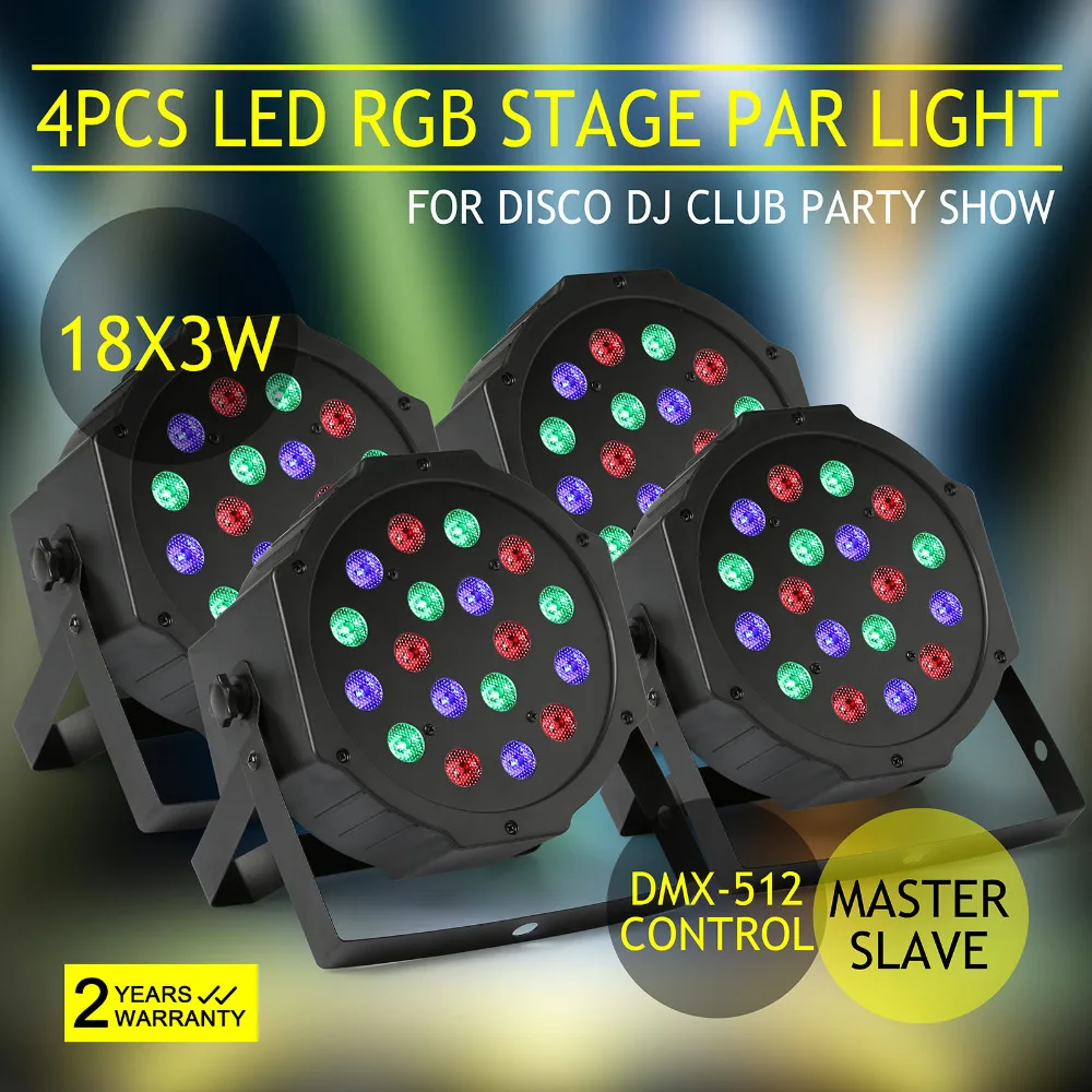 4 шт. LED PAR сценический свет 6 каналов 54 Вт DMX PAR64 Illuminazione 18 свет|light led|light led lightlights &