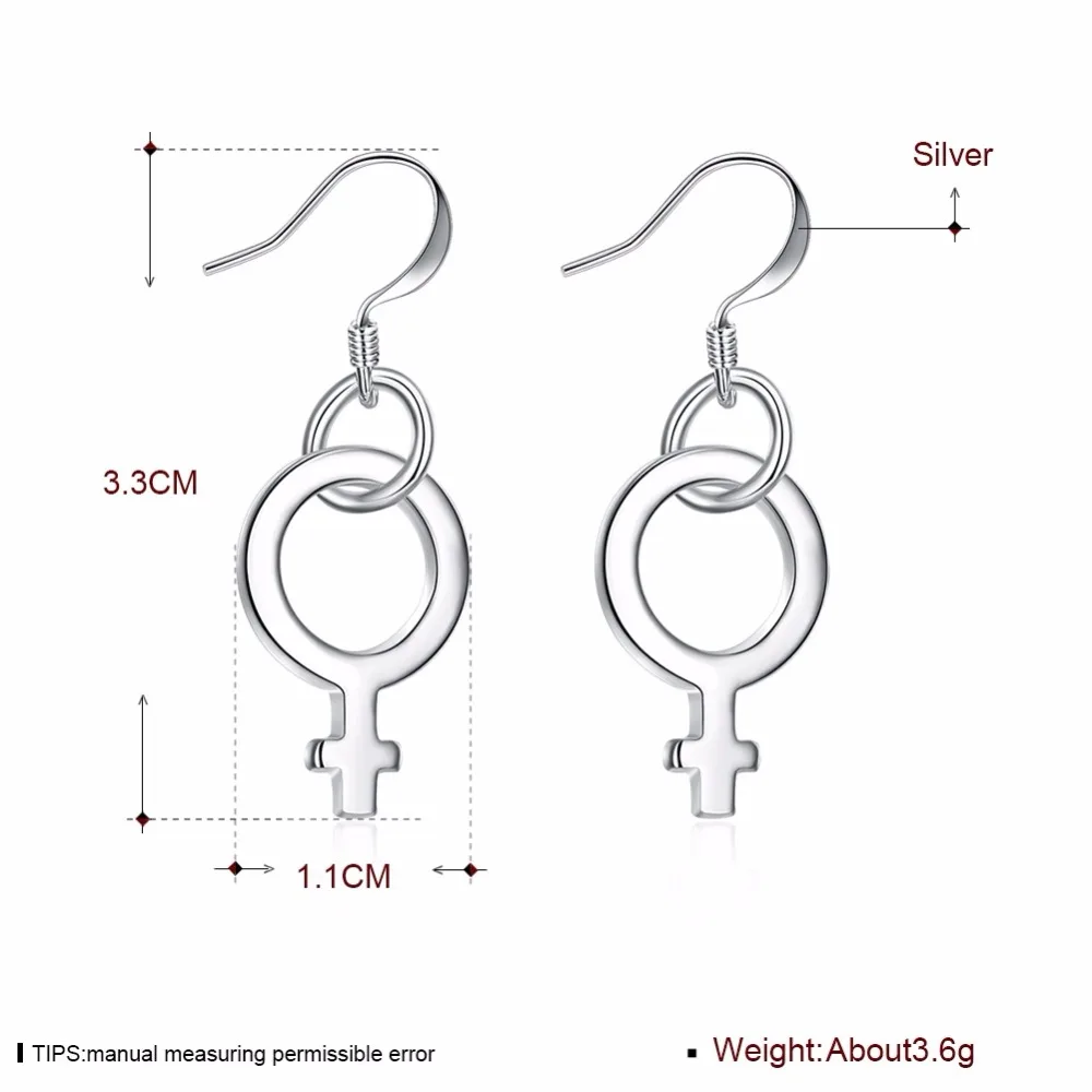 Серьги с подвеской из стерлингового серебра 925 пробы элегантные женские модели