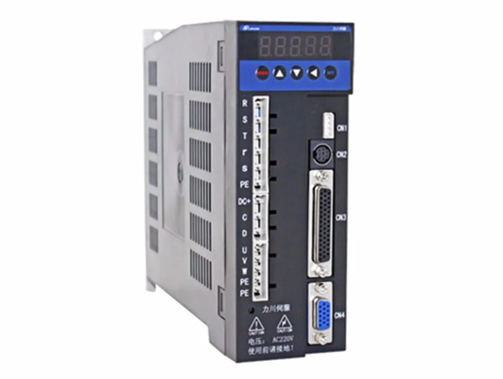 Однофазный 220V 200w 0.2KW 0.64N. m 3000rpm 60mm AC Серводвигатель комплект привода 2500ppr с кабелем