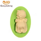 Спящая маленькая девочка лицо вниз с пижамой силиконовая форма шоколадный Фудж торт украшения инструменты Мыло изготовление формы