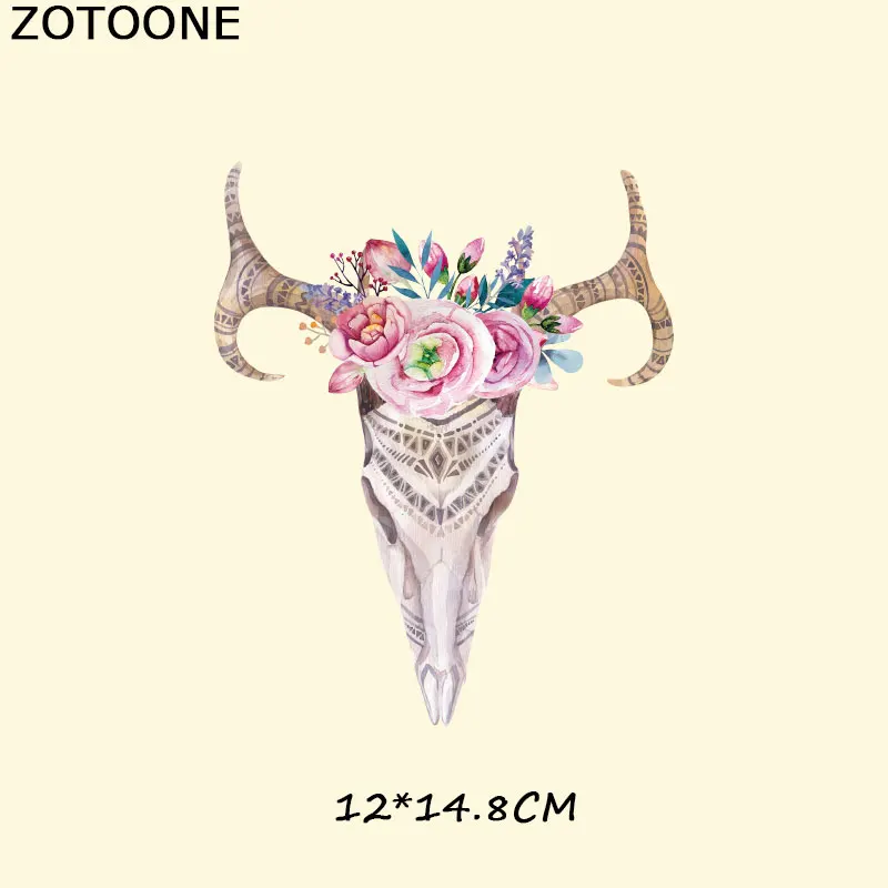 ZOOONE нашивки с изображением животных футболка наклейка черепа бытовые рисунком