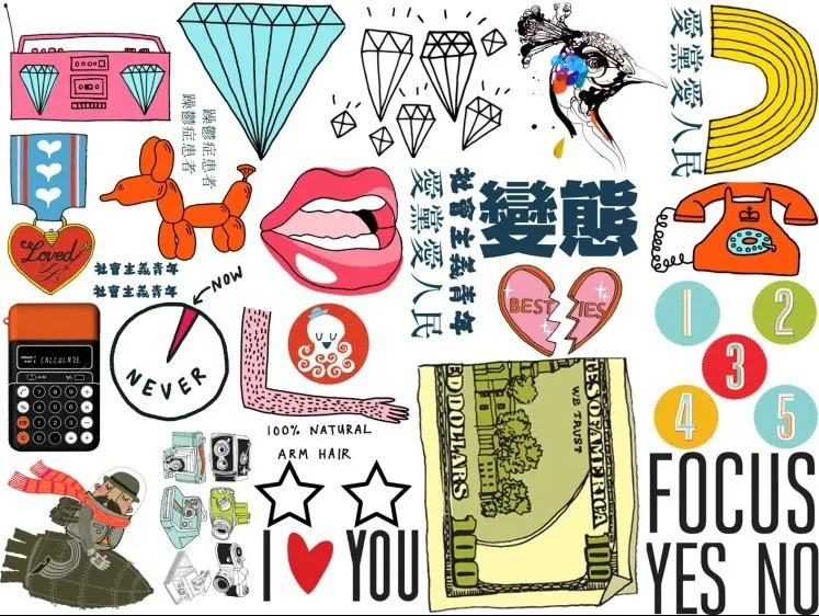 Free shipping 2015 Stall selling color waterproof tattoos and tattoo stickers trendsetter D 21|sticker die cutting machine|stickers ps2sticker lot |