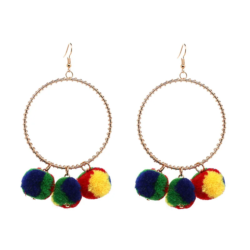 Модные подвесные серьги "Трендовые меховые персональные ручные изделия 2017 Новый стиль популярные очаровательные женские"