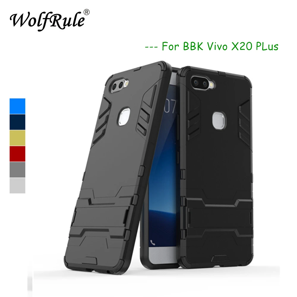 

WolfRule VIVO X20 Plus Cases VIVO X20 Plus Cover Soft Silicone + Plastic Kickstand Case For BBK VIVO X20 Plus Case X20 Plus Bag