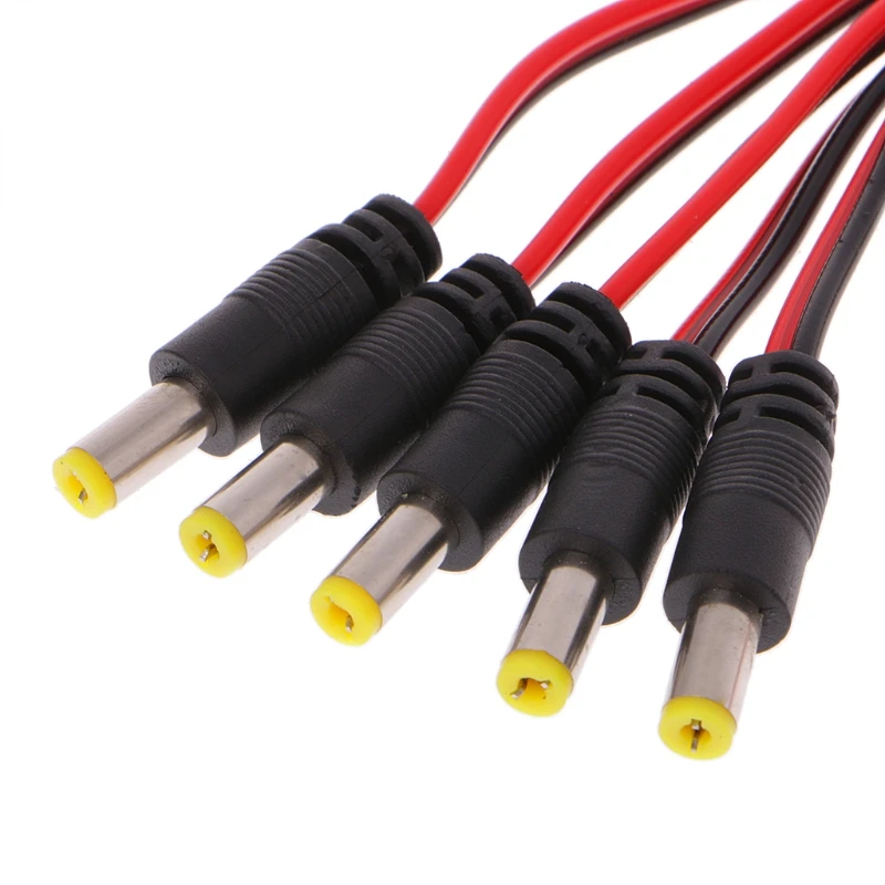 5 шт. 5x2 1 мм Штекерный разъем питания постоянного тока CCTV PSU Pigtail Cable Jack 12 В #20/19 Вт |