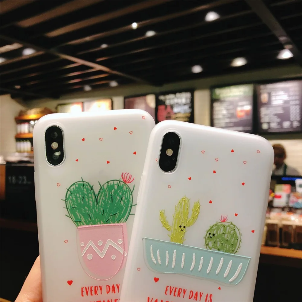 Cute cartoon plant Patrick star pattern transparent soft TPU back cover for iPhone 6 6s 7 8 Plus X Xs Max XR phone case FUNNDA |