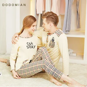 DO DO MIAN Пижамы Костюм для Любителей Хлопка Домашняя Одежда Ночнушка Весенняя Ночнушка Футболка + Шорты