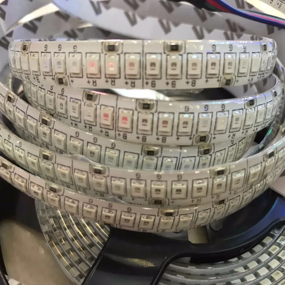 240 светодиодный/м скачки 5 м однорядные 2835 Светодиодные ленты 12V 1200 SMD гибкие светодиодные ленты холодный белый, теплый белый, RGB Водонепроницаемый 10 мм Ширина