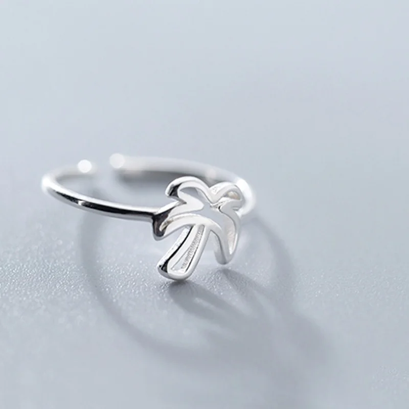 S925 Silver Ring Female Japanese And Korean Style Simple Small Fresh Beautiful Tree Opening Jewelry | Украшения и аксессуары