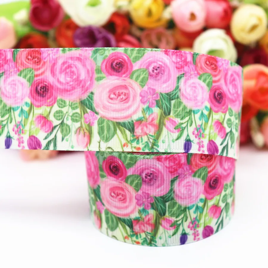 

50 Yards Flowers/Cake Printed Grosgrain Ribbon 1.5" 38MM For Hair Bows DIY Crafts Handmade Accessories M19042402